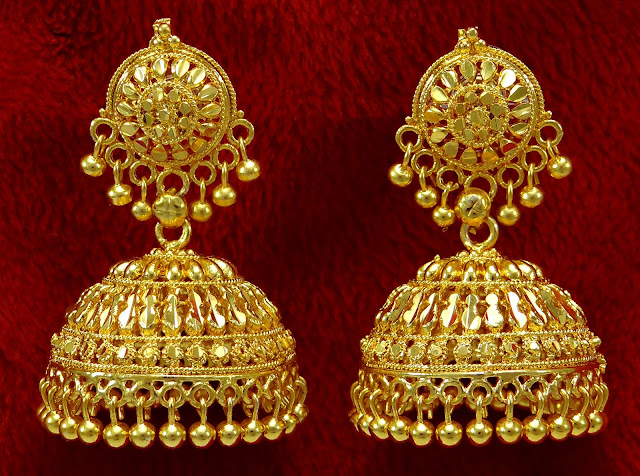 Gold Heavy Earrings Model 002