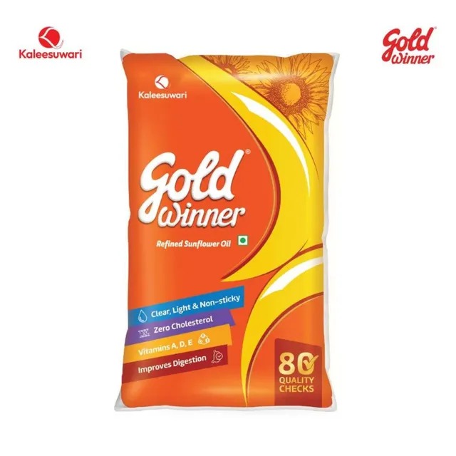 Gold Winner Refined Sunflower Oil 1 Litre - Pouch
